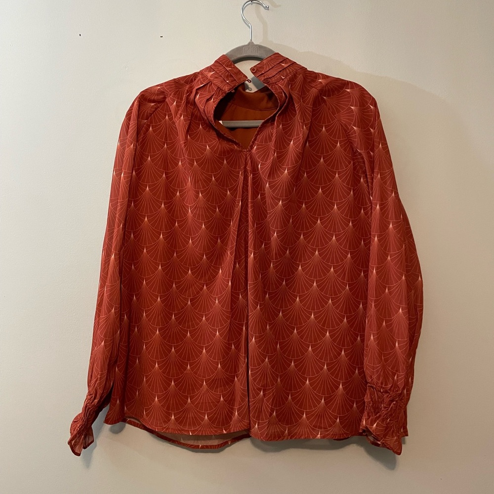 Bohme Rust Art Deco Patterned Boho Blouse - Picture 6 of 9